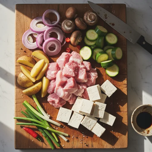 얼큰하고 푸짐한 한 끼! 실패 없는 고추장찌개 황금 레시피 재료 준비 및 손질: 맛있는 찌개의 시작