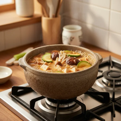집밥의 정석: 구수하고 깊은 맛, 실패 없는 된장찌개 황금 레시피! 재료 넣고 보글보글 끓이기