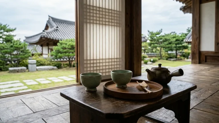 Tea and Quiet Talk with a Monk at a Korean Temple